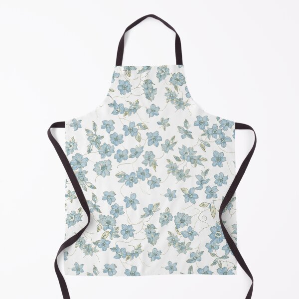 Item preview, Light Blue Flower Blossom Pattern on White Background designed and sold by burbankdesigns.