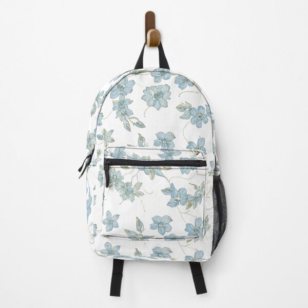 Item preview, Light Blue Flower Blossom Pattern on White Background designed and sold by burbankdesigns.