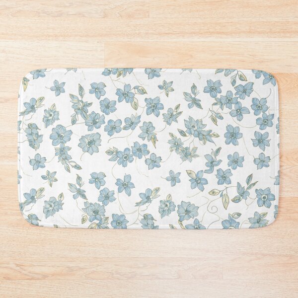 Item preview, Light Blue Flower Blossom Pattern on White Background designed and sold by burbankdesigns.