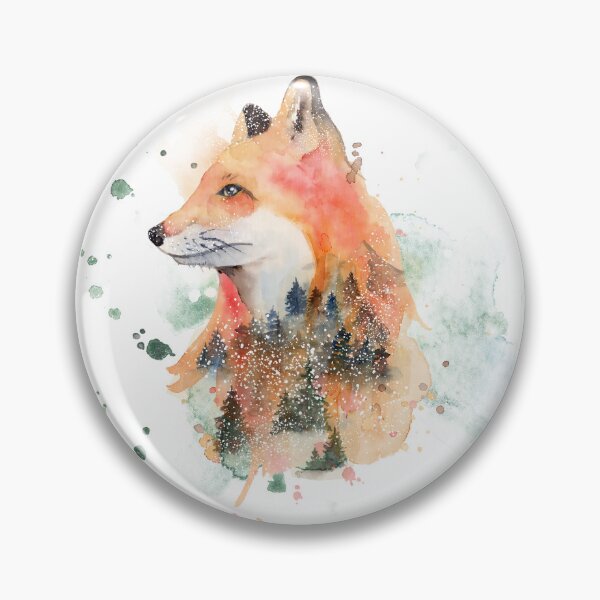 Item preview, Watercolor fox in the wild  designed and sold by Desikhanna123.