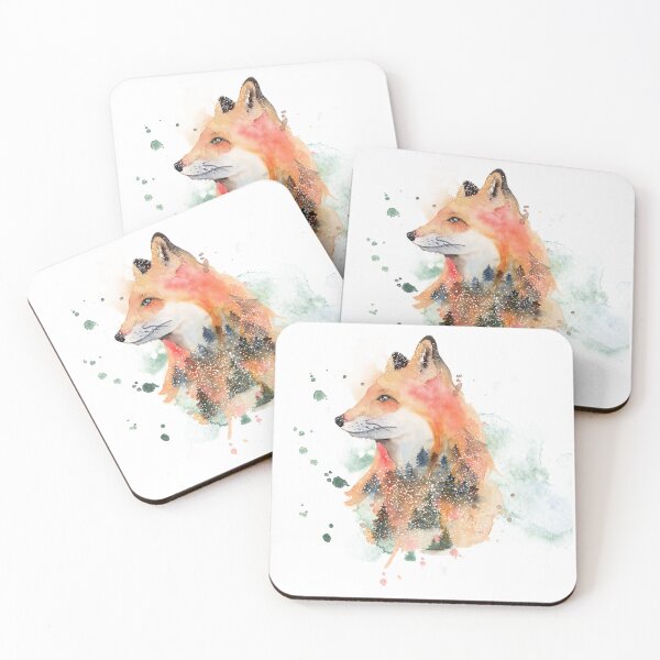 Item preview, Watercolor fox in the wild  designed and sold by Desikhanna123.