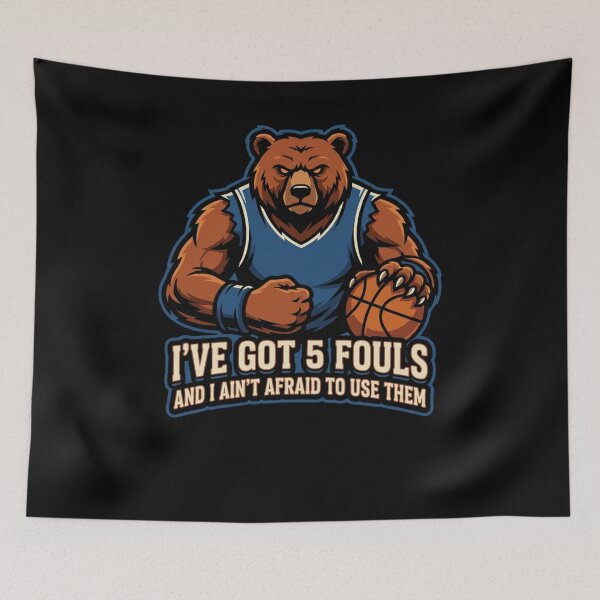 Item preview, I've Got 5 Fouls Basketball Bear Player designed and sold by snowry.