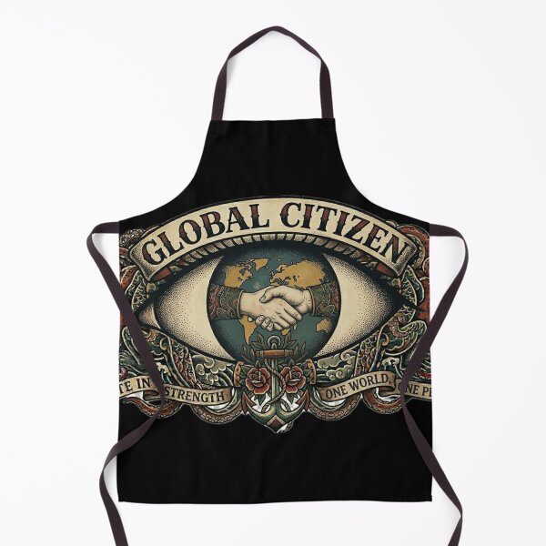 Item preview, All-Seeing Eye of Unity - Traditional Tattoo Handshake and Global Citizen Emblem designed and sold by EARTH PEOPLE.