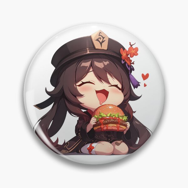 Item preview, Hu Tao Genshin Impact Chibi Burger Delight designed and sold by earlobejerk.