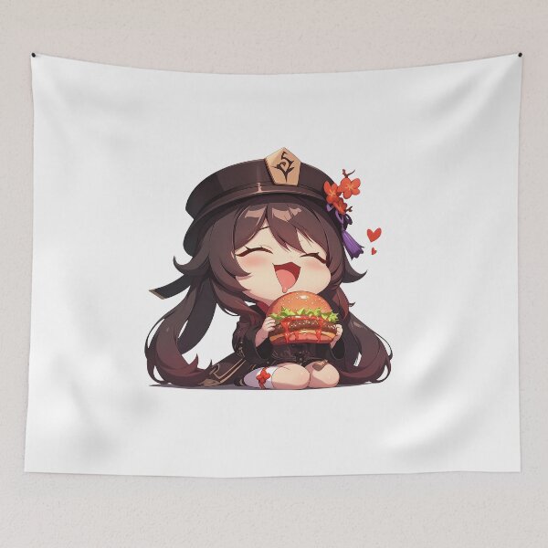 Item preview, Hu Tao Genshin Impact Chibi Burger Delight designed and sold by earlobejerk.