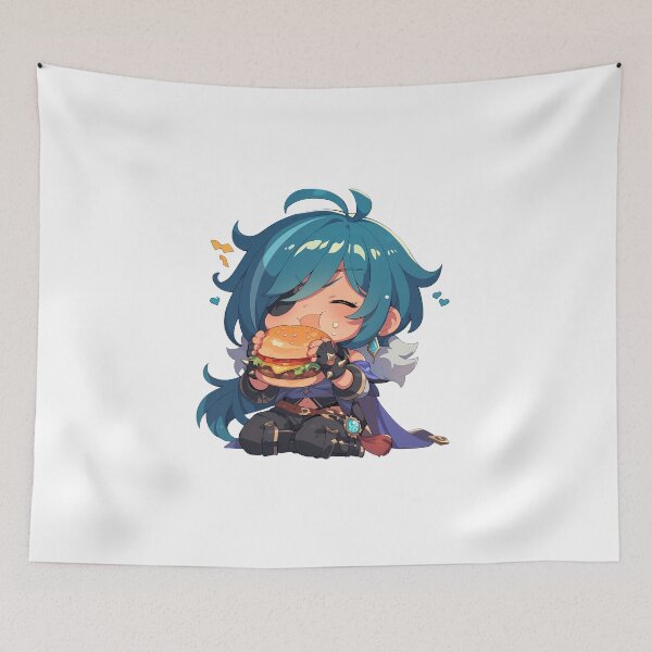 Item preview, Kaeya Genshin Impact Chibi Burger Mood designed and sold by earlobejerk.