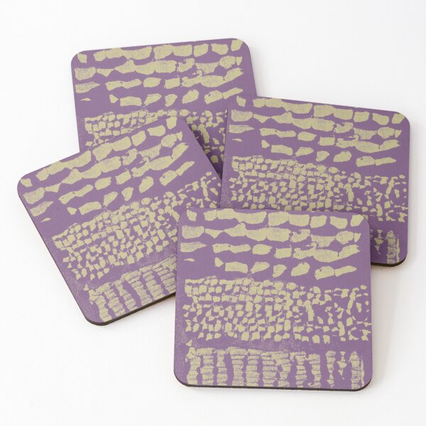 Item preview, Three Grains Textured Monoprint - Plum + Gold designed and sold by Irene Estelle.