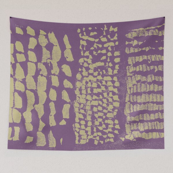 Item preview, Three Grains Textured Monoprint - Plum + Gold designed and sold by Irene Estelle.