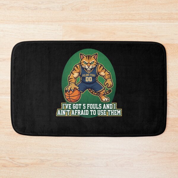 Item preview, Fierce Cat Basketball Player 5 Fouls Quote designed and sold by snowry.