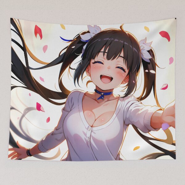 Item preview, Anime Hestia Danmachi Anime Girl Waifu Fantasy Spring Petals Cute Joyful designed and sold by TanglenRabbit.