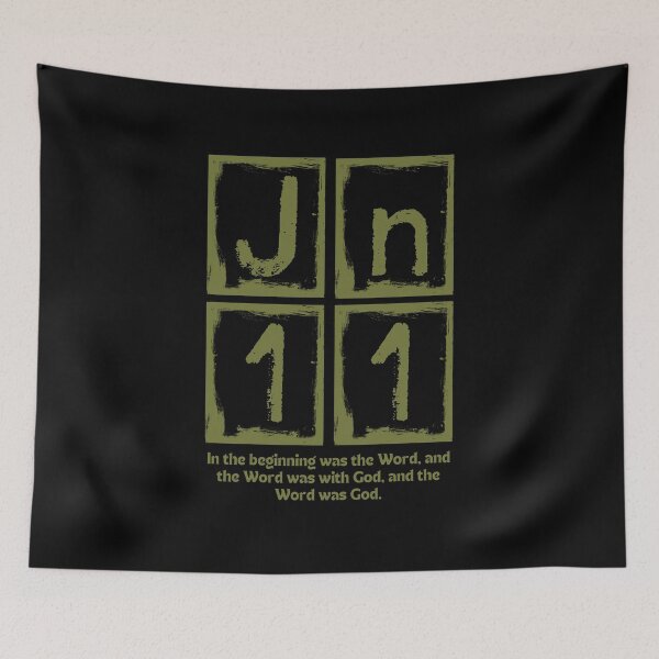 Item preview, John 1:1 - In the Beginning Was the Word - Green Design  designed and sold by MoriaStore.