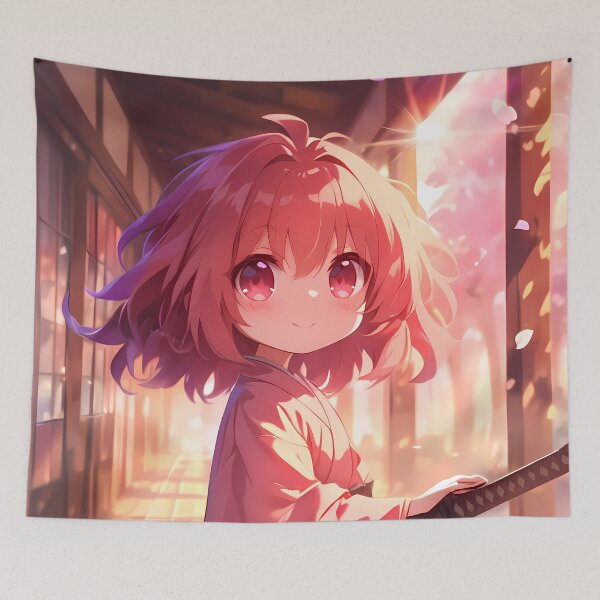 Item preview, Minori Kushieda Toradora Chibi Kimono Sunset Cherry Blossoms designed and sold by TanglenRabbit.