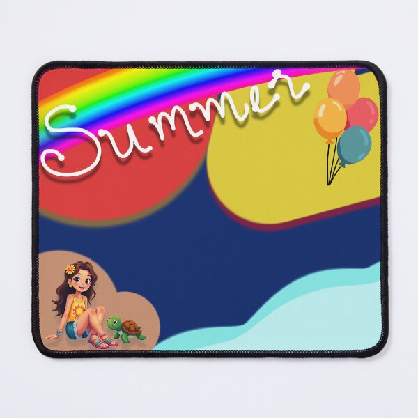 Item preview, Summer Rainbow with Girl and Turtle designed and sold by MigWhimsy.