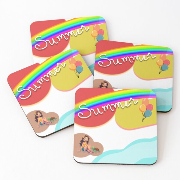 Item preview, Summer Rainbow with Girl and Turtle designed and sold by MigWhimsy.