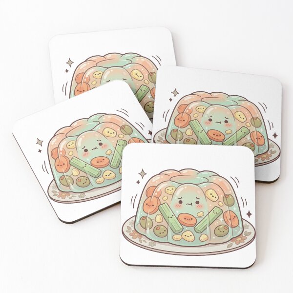 Item preview, Kawaii Veggie Gelatin Sticker | Funny Retro Aspic Food | Cute Pastel Vegetable Gelatin Art designed and sold by Eart98.