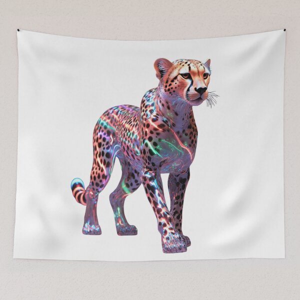 Item preview, Neon Glass Cheetah Art – Colorful Energy Speed Animal Wall Art | GloriousArtSKD designed and sold by GloriousArtSKD.