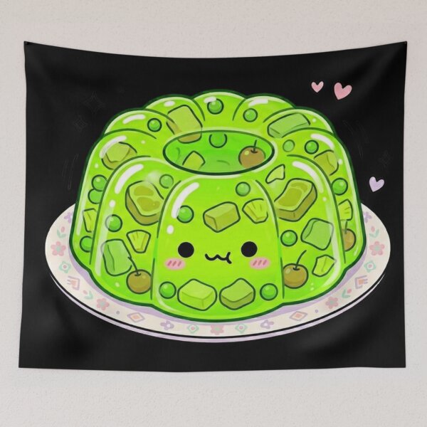 Item preview, Kawaii Retro Gelatin Dinner Sticker | Funny 70s Aspic Food Art | Cute Pastel Gelatin Dessert Aesthetic designed and sold by Eart98.