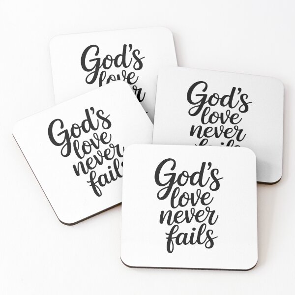 Item preview, God's Love Never Fails Christian Script Typography Design | Faith Quote designed and sold by EvolusionPro.