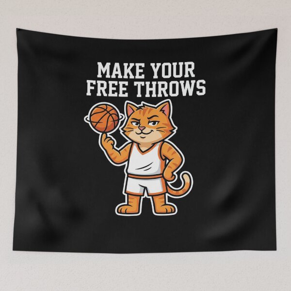 Item preview, Make Your Free Throws Funny Basketball Cat designed and sold by snowry.