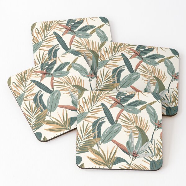 Item preview, Tropical Pattern Leaves Shades Of Green and Teal designed and sold by burbankdesigns.