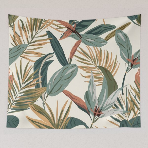 Item preview, Tropical Pattern Leaves Shades Of Green and Teal designed and sold by burbankdesigns.