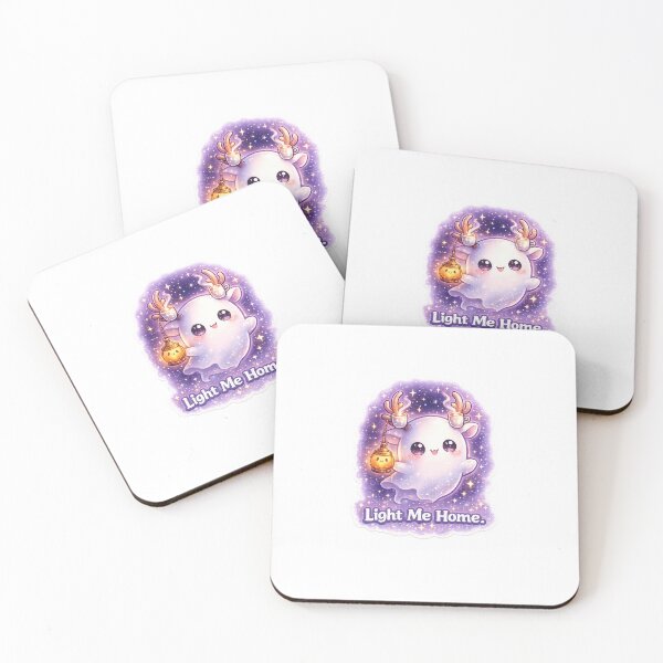 Item preview, Light Me Home – Kawaii Ghost with Pumpkin Lantern Sticker ?✨? designed and sold by SparkVault.