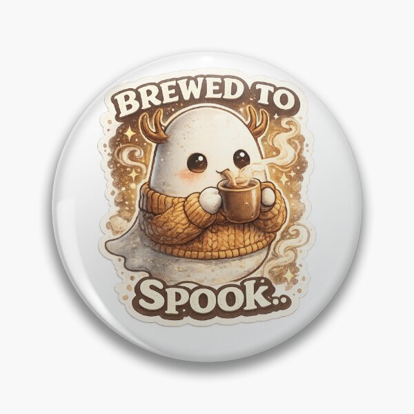 Item preview, Brewed to Spook – Cozy Ghost Coffee Sticker ?☕ designed and sold by SparkVault.