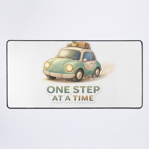 Item preview, One Step At A Time Vintage Car Sticker | Motivational Aesthetic Retro Travel Design. designed and sold by ZenGrowth4.