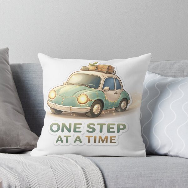Item preview, One Step At A Time Vintage Car Sticker | Motivational Aesthetic Retro Travel Design. designed and sold by ZenGrowth4.