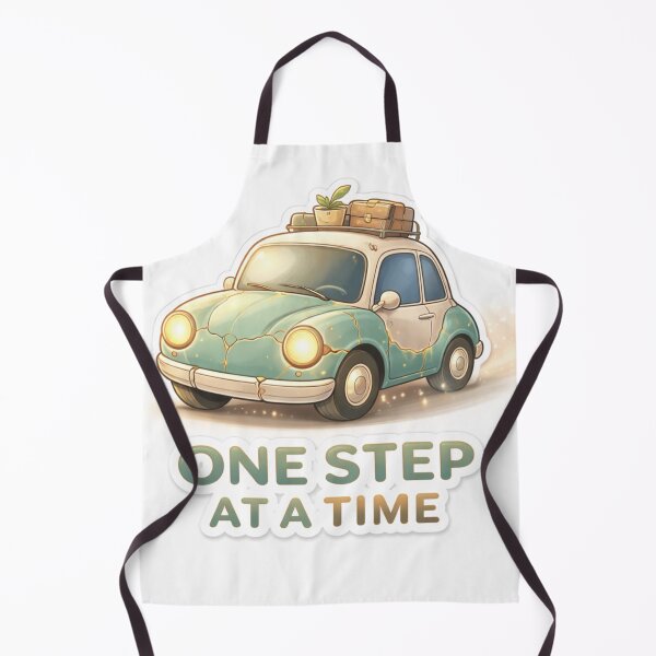 Item preview, One Step At A Time Vintage Car Sticker | Motivational Aesthetic Retro Travel Design. designed and sold by ZenGrowth4.