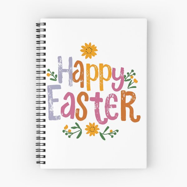 Item preview, Happy Easter Colorful Hand-Drawn Typography with Spring Flowers designed and sold by Lio-lio.
