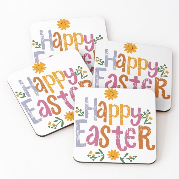 Item preview, Happy Easter Colorful Hand-Drawn Typography with Spring Flowers designed and sold by Lio-lio.