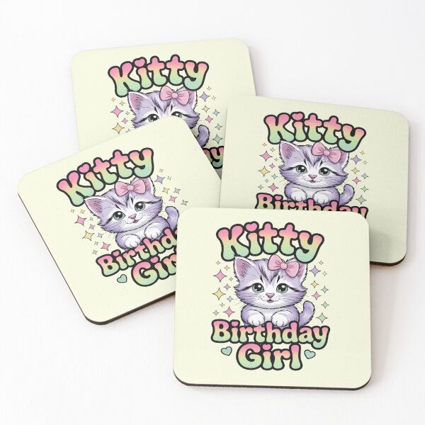 Item preview, Kitty Birthday Girl Cute Cat Birthday Party designed and sold by Nzgiftsandmore.