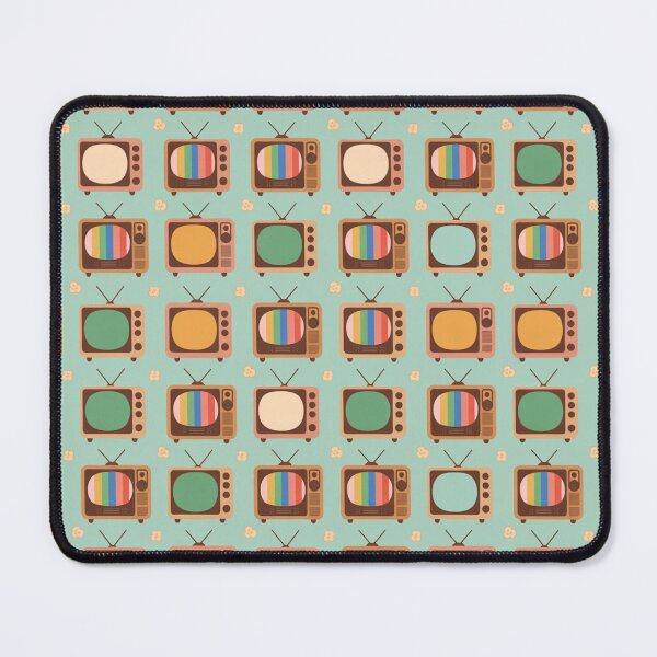 Item preview, Retro TV Seamless Pattern | Vintage Television Test Screens Mint Green designed and sold by Midnight Veil Designs.