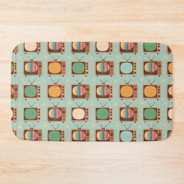 Item preview, Retro TV Seamless Pattern | Vintage Television Test Screens Mint Green designed and sold by Midnight Veil Designs.