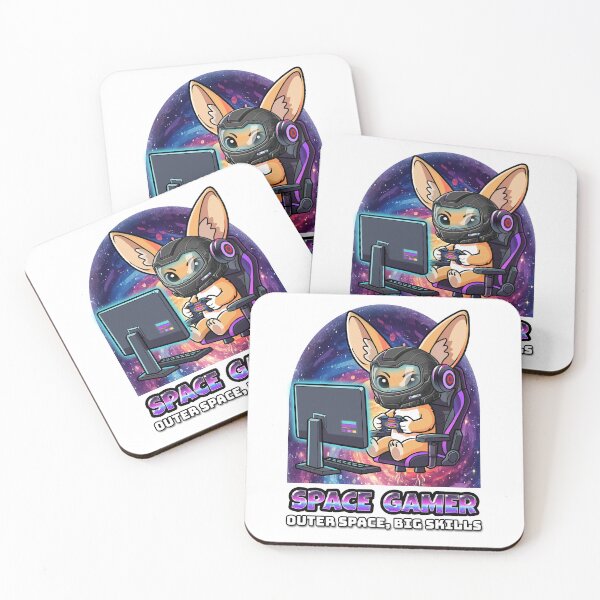 Item preview, Space Gamer - Fennec Fox Astronaut Gaming in Outer Space - Premium Handcrafted designed and sold by AmazingEG.
