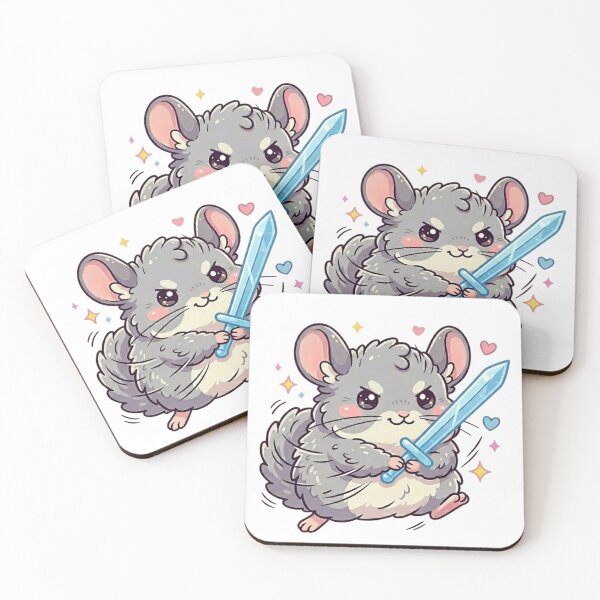 Item preview, Cute Chinchilla Sticker with Cocktail Sword | Funny Kawaii Animal | Whimsical Pastel Cartoon Art designed and sold by Eart98.