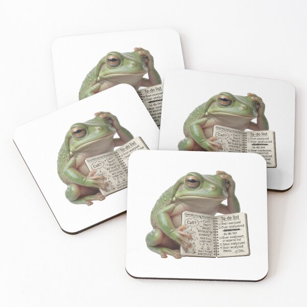 Item preview, Overthinking Frog - Funny Anxiety Humor & Mental Health Meme designed and sold by Arts Paradise.