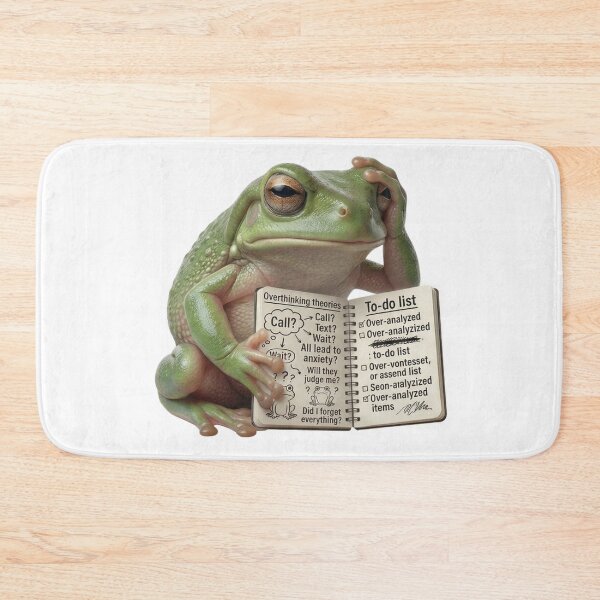 Item preview, Overthinking Frog - Funny Anxiety Humor & Mental Health Meme designed and sold by Arts Paradise.