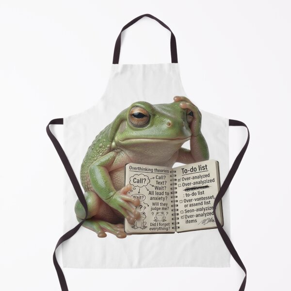 Item preview, Overthinking Frog - Funny Anxiety Humor & Mental Health Meme designed and sold by Arts Paradise.