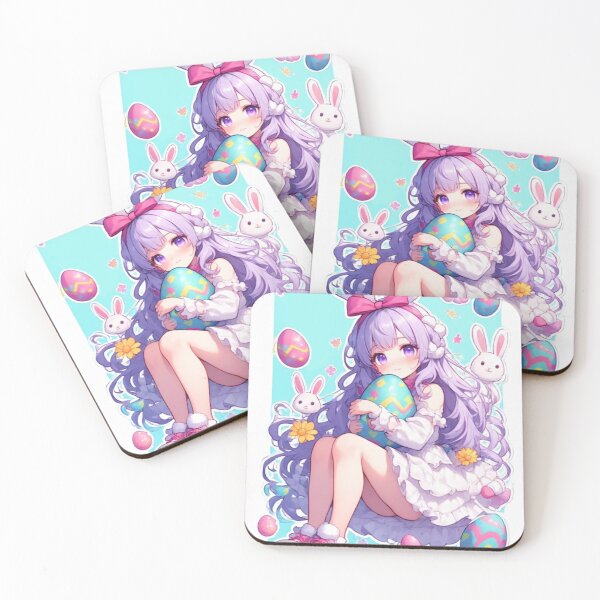 Item preview, Lavender Anime Bunny Girl Pastel Celebration designed and sold by Jimakmo.