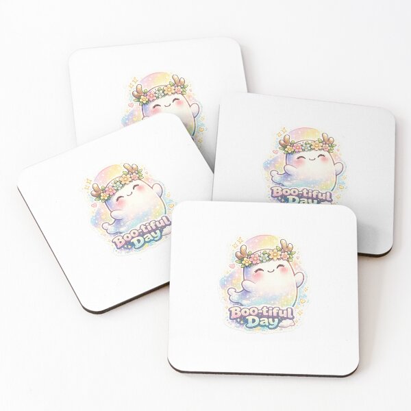 Item preview, Boo-tiful Day – Cute Ghost with Flower Crown Pastel Sticker ??? designed and sold by SparkVault.