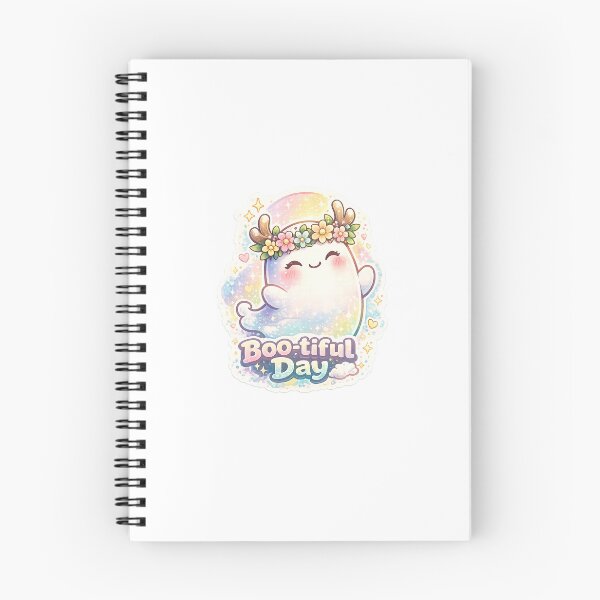 Item preview, Boo-tiful Day – Cute Ghost with Flower Crown Pastel Sticker ??? designed and sold by SparkVault.