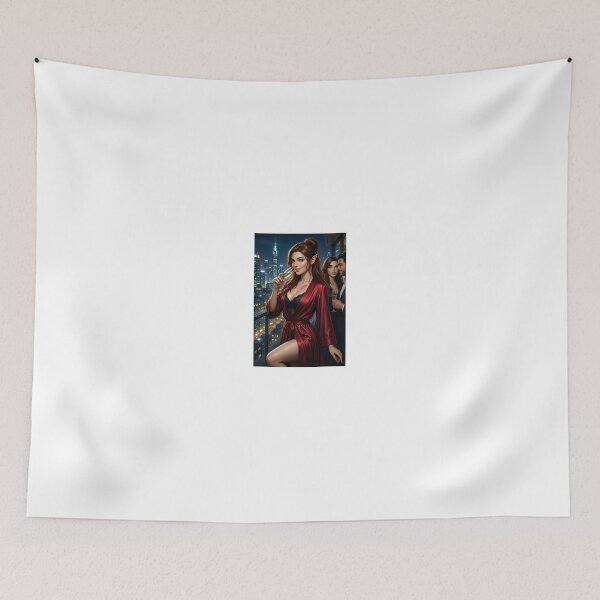 Item preview, fortana red robe champagne rooftop city party designed and sold by CathryneDelamort.