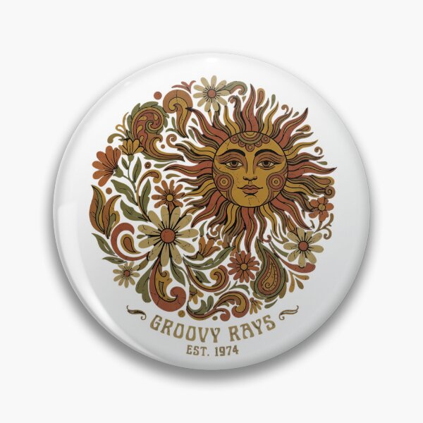 Item preview, Groovy 70s Boho Floral Sun Ray designed and sold by chattsuede.