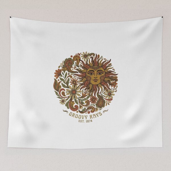 Item preview, Groovy 70s Boho Floral Sun Ray designed and sold by chattsuede.