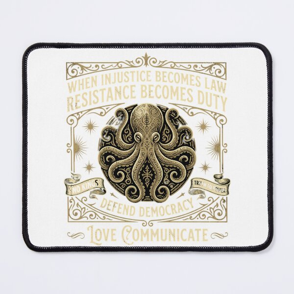Item preview, Philosophical Golden Octopus Resistance Quote designed and sold by chattsuede.