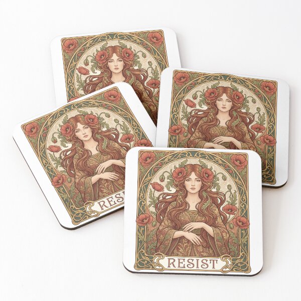 Item preview, Flowing Hair Art Nouveau Resist Woman designed and sold by chattsuede.