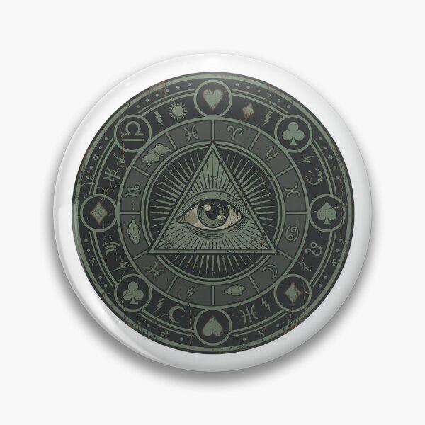 Item preview, Vintage Occult All Seeing Eye Mandala with Esoteric Symbols designed and sold by chattsuede.