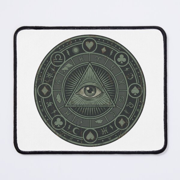 Item preview, Vintage Occult All Seeing Eye Mandala with Esoteric Symbols designed and sold by chattsuede.